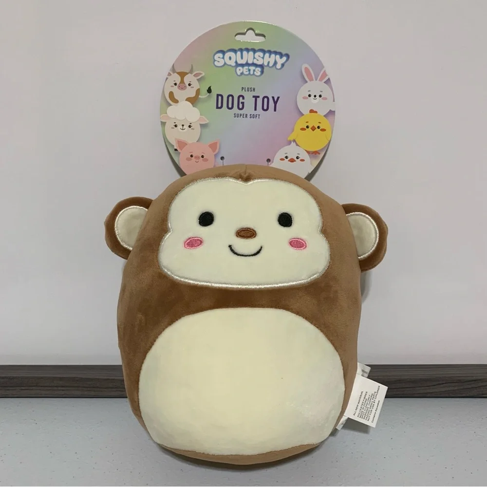 Squishy Pets Plush Monkey Dog Toy-NWT